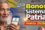 Bonos Sistema Patria marzo 2026: pensionados y jubilados recibirán más de $200, requisitos y fechas de pago oficiales