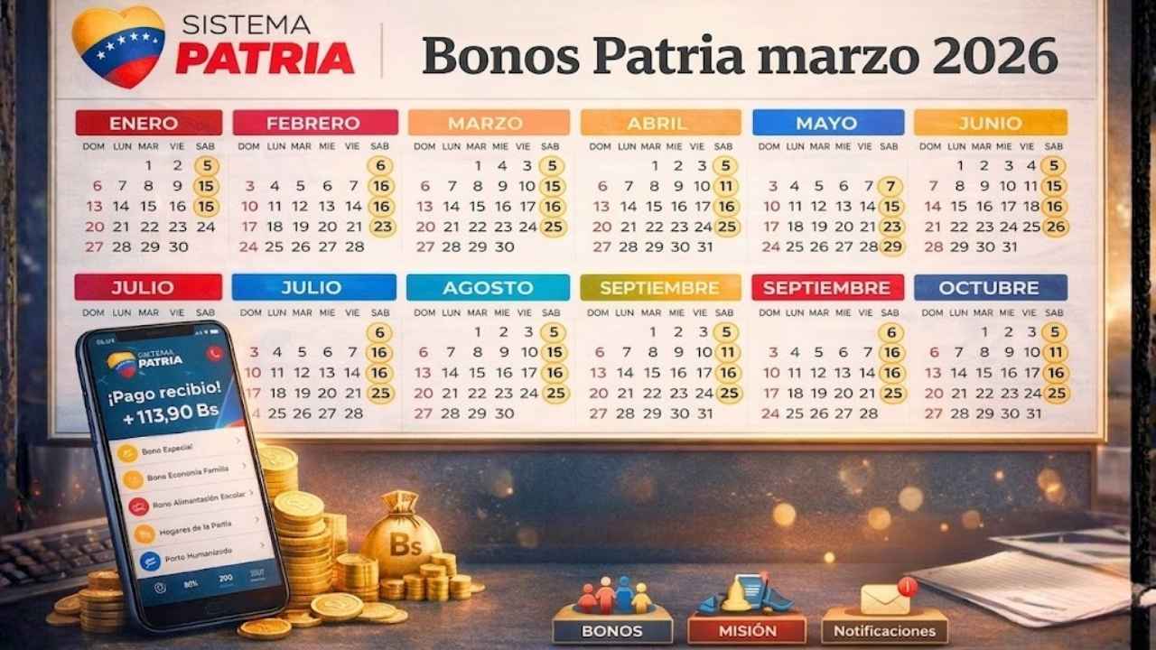 Bonos Patria marzo 2026: pagos disponibles del 10 al 15 y cómo activarlos paso a paso